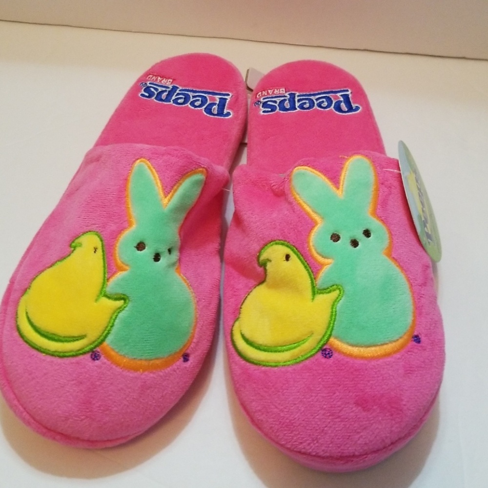 NEW Peeps Pink Bunny Slippers Small 5-6